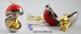 Pokeball Inspired Necklace with Gold Plated Charm by The Pixel Smithy
