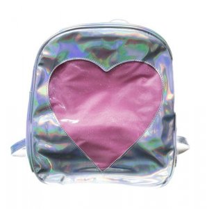Ita Bag - Holographic Silver Heart Window Back Pack