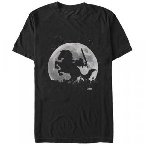 Zelda Link Moon Outline Black T-Shirt