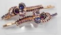 Hair Pins Light Purple Colored Jeweled Pair