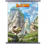 Dr. Stone Group with Cliffs Wall Scroll Poster