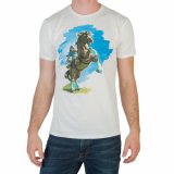 Zelda Breath of the Wild White Link on a Horse Adult Men's T-Shirt