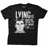 Archer Lying is 95% of What I Do Black Men's T-Shirt