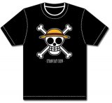 One Piece Straw Hat Pirates T-Shirt Black Men's
