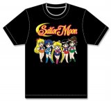 Sailor Moon Chibi Group Black Adult Men's T-Shirt