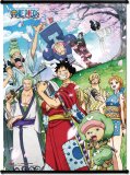 One Piece Group with Sakura Blossoms Wall Scroll Poster