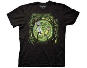 Rick and Morty Portal and the Monster Adult Men's T-Shirt