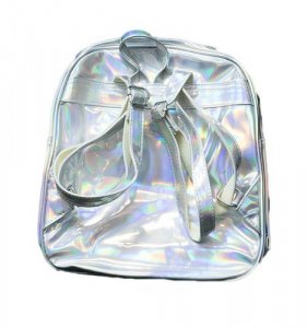 Ita Bag - Holographic Silver Heart Window Back Pack