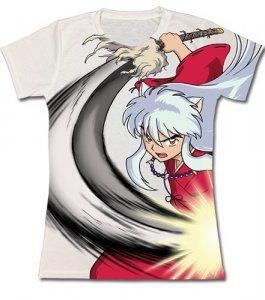 Inu Yasha Action White Junior's T-Shirt