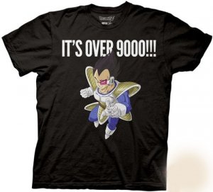 Dragonball Z It's Over 9000!!! Vegeta Black Men's T-Shirt