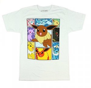 Pokemon Eevolutions White Grid T-Shirt