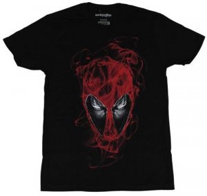 Marvel Deadpool Smokey Face Black T-Shirt