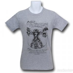 Marvel Deadpool Da Vinci Gray T-Shirt