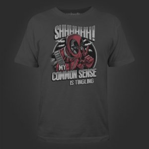 Marvel Deadpool Shhhhhh! My Common Sense is Tingling Gray T-Shirt