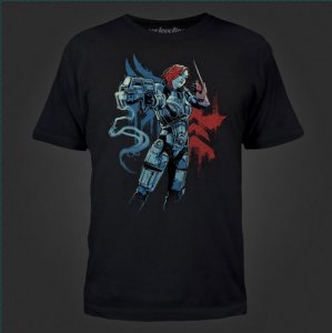 Mass Effect Commander Shepard Weapons Drawn T-Shirt