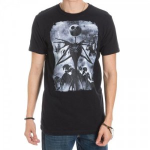The Nightmare Before Christmas Jack Skellington Black and White T-Shirt