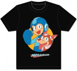 Megaman and Rush Black T-Shirt