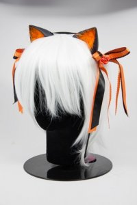  Black Ears with Orange Fur and Orange and Black Bows