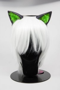 Black Ears with Lime Green Fur 