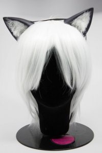 Black Ears with White Fur 