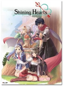 Shining Hearts Key Art Group Wall Scroll