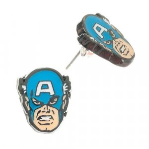 Captain America Face Earrings