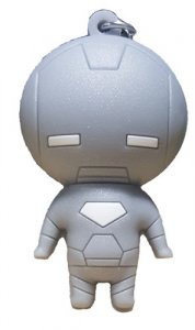 Marvel Silver Iron Man Figural Rubber Key Chain
