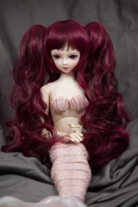 Doll Wig Meiko - Burgundy Red and Chocolate Brown Blend