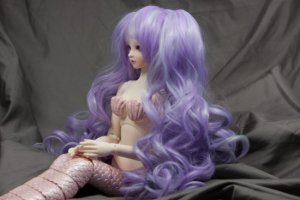 Doll Wig Meiko - Lavender Purple and Mint Green Blend