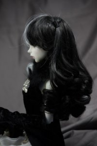 Doll Wig Kasumi - Snow White and Natural Black Split