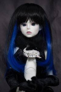 Doll Wig Haku - Natural Black Fade Royal Blue