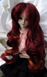 Doll Wig Anya - Red to Orange Fade