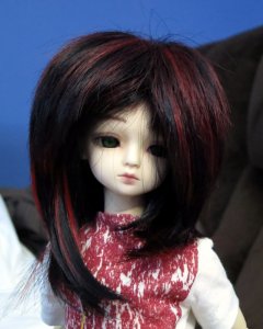 Doll Wig Joan - Black and Red