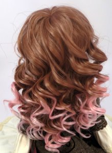 Doll Wig Carly - Brown and Pink Fade