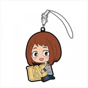 My Hero Academia Ochako Uraraka Holding Logo Gyugyutto Rubber Phone Strap