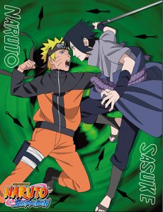 Naruto Shippuden Naruto Vs. Sasuke Microfiber Fleece Throw Blanket