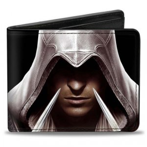 Assassin's Creed Black Bifold Buckle Down Wallet