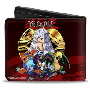 Yugioh Group W/ Red Background Bifold Buckle Down Wallet