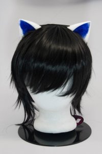 White Ears with Blue Fur Cosplay