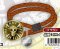 One Piece File Gold Brown Colored Jolly Roger PU Bracelet