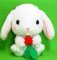Pote Usa 3'' White Bunny Holding Radish Amuse Plush Key Chain