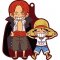 One Piece Shanks and Luffy Pairs Rubber Key Chain