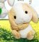 Pote Usa 16'' Tan and White Bunny Holding Ear Amuse Prize Plush